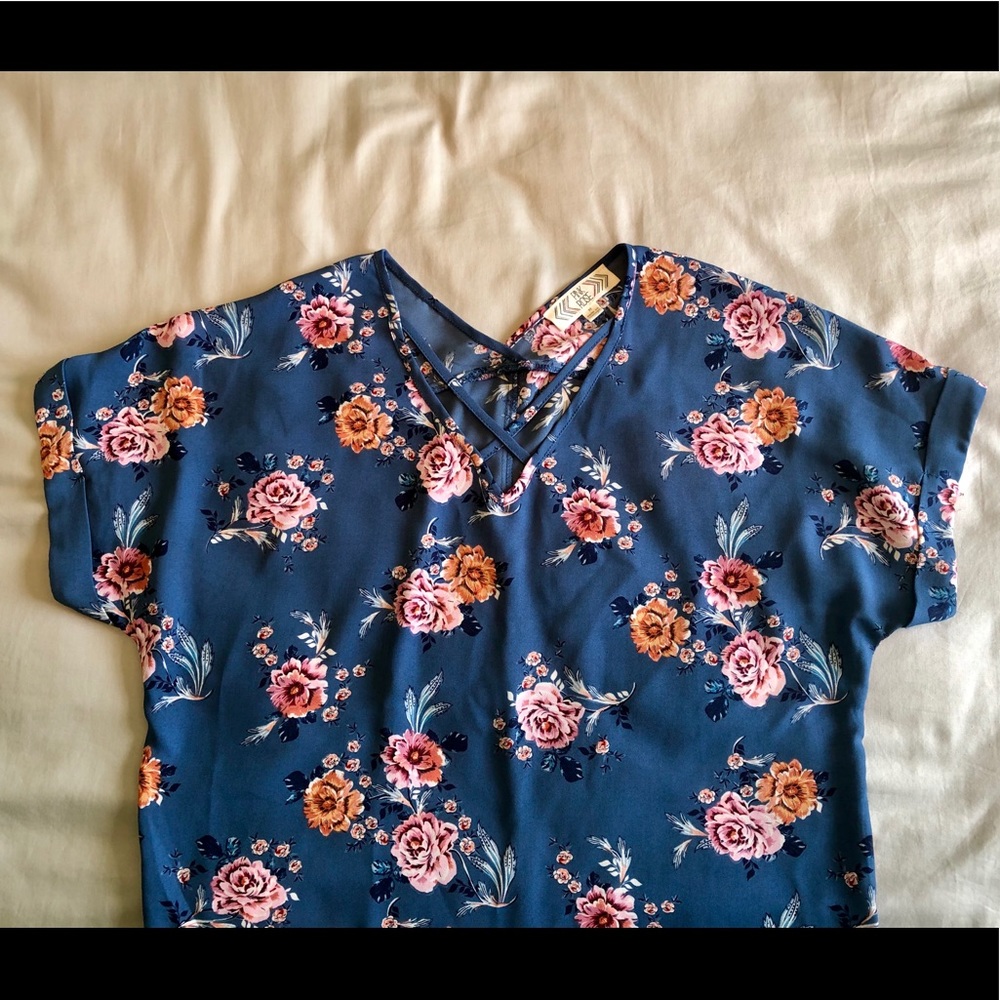 PINK ROSE flower blouse - Picture 2 of 5